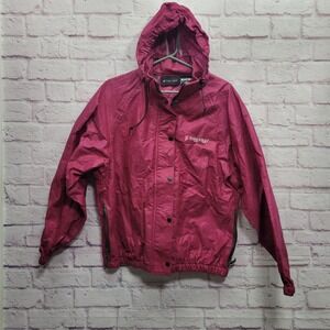 Frogg Toggs Rain Jacket L Pink Hooded Lightweight Waterproof Gorp Outdoor Hiking